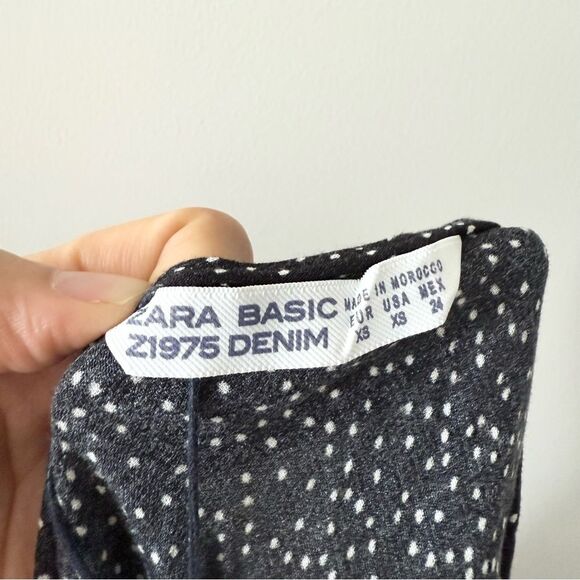 NWT ZARA Basic Women's Black Polka Dot Dress Size XSmall - Picture 3 of 6